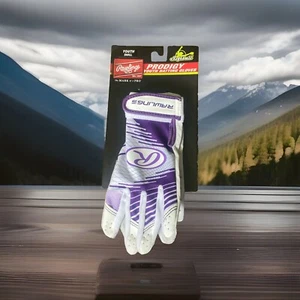 Rawlings Prodigy Youth Batting Gloves Black Real Leather YOUTH Size Small - Picture 1 of 4
