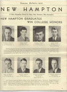 1938 NEW HAMPTON SCHOOL Prep New Hampshire Summer Bulletin Newsletter - Picture 1 of 2