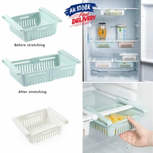 Kitchen Space Saver Storage Freezer Organizer Box Rack Holder Fridge Shelf IW - Picture 1 of 12