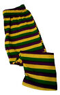 leggings Mardi Gras filles 4 bandes violet vert jaune tricoté doux