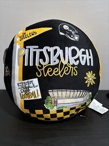Pittsburgh Steelers 14” Squish Me Official NFL Plush Pillow Squishie Round NWT - Picture 1 of 10