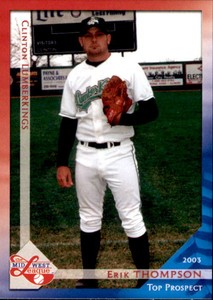 2003 Midwest League Top Prospects #26 Erik Thompson Pensacola Florida FL Card