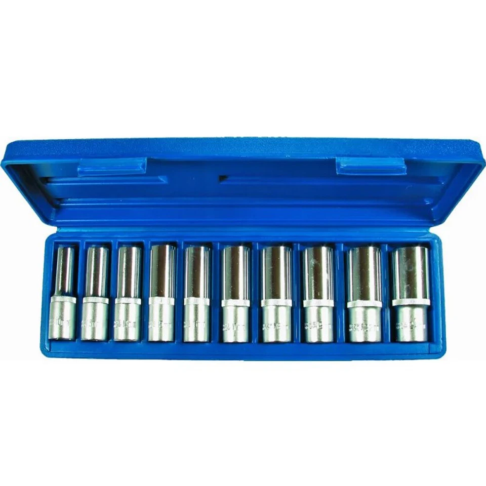 SET SERIE BUSSOLE ESAGONALI 10pz 1/2? 10-24mm LUNGHE KIT CHIAVI Cr-V - Immagine 1 di 1