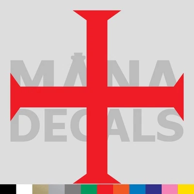MANA DECALS Knights Templar Cross Vinyl Die Cut Decal Sticker - Masonic Freemason Christian