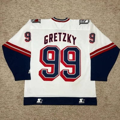 Camiseta deportiva de hockey Gretzky New York Rangers Liberty de colección doble arranque blanca L Foto 1 de 4