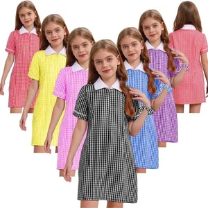 Kids Girls Dress Vocation Gown Formal Skirt With Hairband Daily A-line Casual - Picture 1 of 45