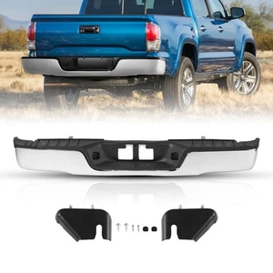 Chrome Steel Rear Step Bumper Assembly For 2007-2013 Toyota Tundra W/o Hole - Picture 1 of 12
