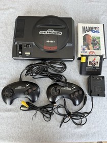 Sega Genesis Model 1 w/2 Controllers, Madden 95 CIB & NHL 93. Tested & Working