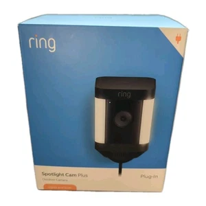 RING B09J6BCPHG Spotlight Cam più telecamera di sorveglianza plug-in nero - Foto 1 di 6