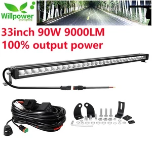 Single Row Spot Led Light Bar, 33 inch 90W 9000LM for Off road Truck ATV 4x4 12V - Bild 1 von 8