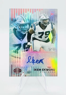 2022 Panini Illusions Ikem Ekwonu RC #RS-IE Rookie Signs Red /99 Panthers *READ* - Image 1 of 2
