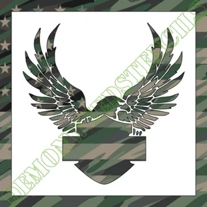 12"x12" Clear Plastic Stencil - Eagle Crest (SX34) (.007") - Picture 1 of 2