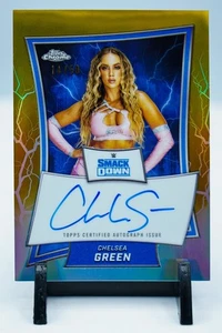 2025 Topps Chrome WWE GOLD 14/50 ON CARD AUTO Chelsea Green BBA-CHE Smack Down - Picture 1 of 2
