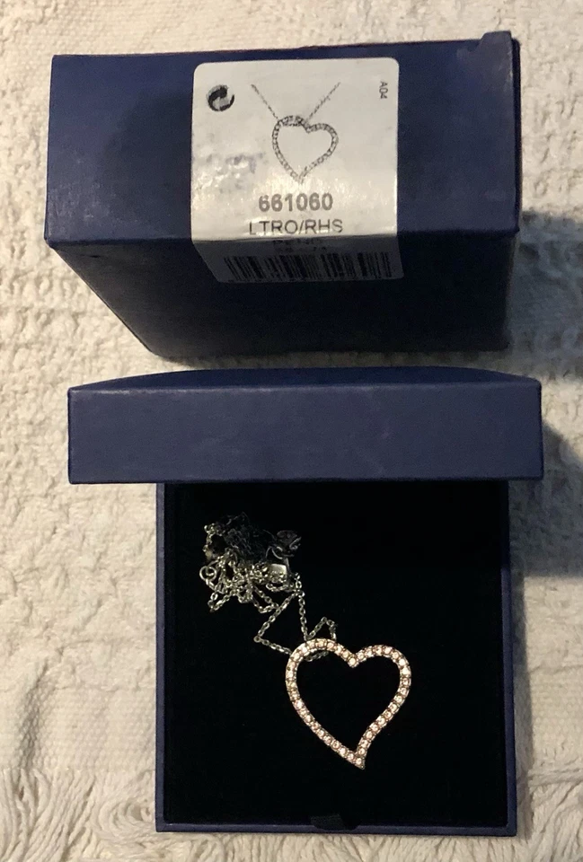 Swarovski Boxed 661060 Silver Tone Pink Crystal 38cm Pendant Chain Necklace VGC! - Image 1 of 3