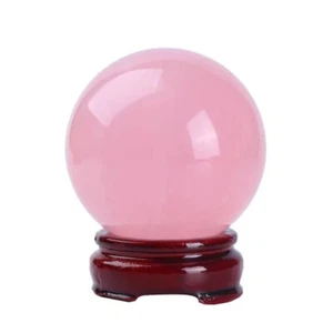 80 mm pietra curativa sfera cristallo quarzo rosa naturale + supporto - Foto 1 di 4
