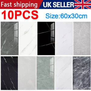 10 Pack Self-Adhesive Marble Tiles Sticker Stick On Wall Floor Kitchen Bathroom - Picture 1 of 19