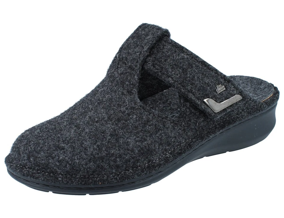 FINN COMFORT Spiez Damen Clogs Hausschuhe grau anthrazit Wollfilz - Bild 1 von 1