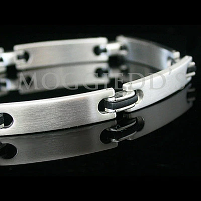Heavy Mens 25.5g Stainless Steel & Rubber 8¼" Bracelet — 第 1/3 张图片