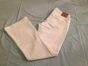 PRISTINE WOMEN TRUE RELIGION SIZE 30 SLIM BOOT CUT WHITE OPTIC - Picture 1 of 5
