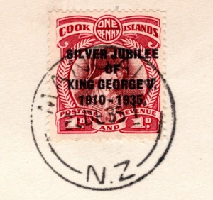 COOK ISLANDS KGV Cover SILVER JUBILEE 1935 *Mangaia* CDS Irvington NJ USA YR16 - Picture 1 of 12