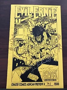 EVIL ERNIE RESURRECTION ASHCAN SIGNED 4x Palmiotti, Quesada, Pulido, Hughes RARE - Picture 1 of 6
