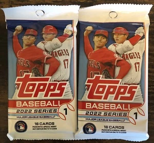 2022 Topps Series 1 baseball 16 carte al dettaglio lotto da 2 confezioni (sigillato in fabbrica) - Foto 1 di 3