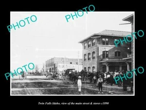 OLD 8x6 HISTORIC PHOTO OF TWIN FALLS IDAHO THE MAIN STREET & STORES c1890 - Imagen 1 de 1
