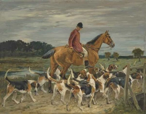 John Emms Huntsman And Hounds Canvas Print 16 x 20 - Picture 1 of 5