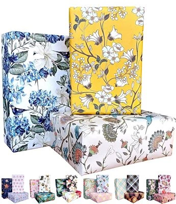 Gift Wrapping Paper Birthday Wrap Cover Papers Roll Sheet Pack of 6, 29" x 19" - Image 1 of 4