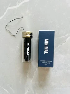 Biodegradable, Vegan Bamboo Charcoal Dental Floss Glass Bottle Minimal. - Picture 1 of 4