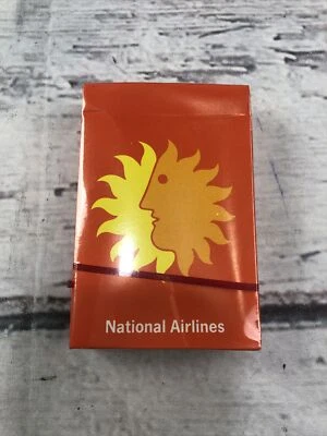 Tarjetas de juego vintage de National Airlines sin abrir selladas de fábrica logotipo de Sun King Foto 1 de 4