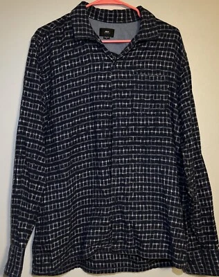 Camisa informal Obey Worldwide para hombre azul marino con botones manga corta mediana 100 % algodón Foto 1 de 4