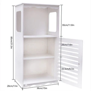 Weiß Badezimmerschrank Kommode Schmaler Badschrank Aus Holz-kunststoffplatte NEU - Bild 1 von 18