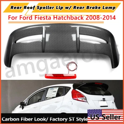 Carbon Look ST Factory Style Rear Spoiler Wing For 2008-19 Ford Fiesta Hatchback Foto 1 de 4