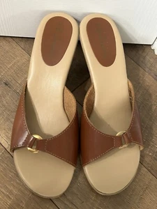 Tacchi donna vintage Y2K pelle sexy slide taglia 10 senza confini OTTIMI! - Foto 1 di 5