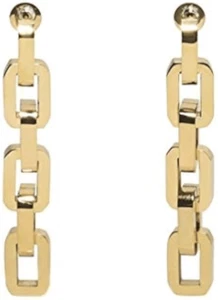 Eddie Borgo Supra Link Earrings 12k Gold -New - Picture 1 of 7