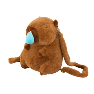 Strawberry Hat Capybara Plush Backpack Stuffed Animal Bag for Kids Children - Picture 1 of 9