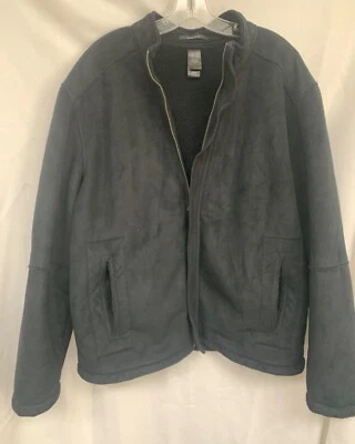 Chaqueta Calvin Klein Negra Imitación Gamuza Cremallera Talla XL Bolsillos abertura Foto 1 de 4