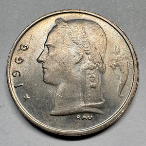 1966 Belgium 1 Franc - Beautiful Coin - #A-054 - Picture 1 of 2