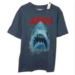 NWT Jaws Shark Retro Movie Poster Distressed Heather Shirt - Picture 1 of 1