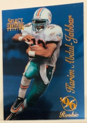 1996 Select Certified Football BLUE Karim Abdul-Jabbar Rookie Card Very Rare - Image 1 of 2