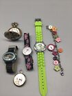 Vintage- Geneva Pocket Watch Eagle, Lady Nelson, Timex, Accutime, Gymboree *SEE
