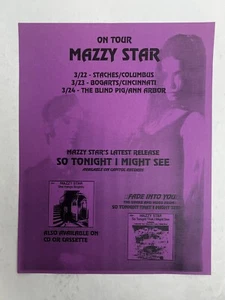 MAZZY STAR Detroit TOUR FLYER poster FADE INTO YOU ORIGINAL Concert CD Promo - Picture 1 of 1