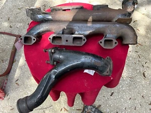 1928 Cadillac LA SALLE V8 EXHAUST MANIFOLDS Original pair w/ Down Pipe LaSalle - Picture 1 of 3