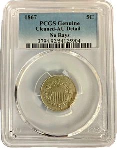 1867  Shield Nickel No Rays 5C PCGS AU Details 54125904 - Picture 1 of 2