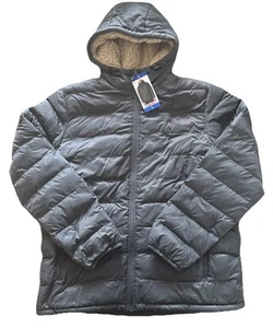 32 Degrees Heat Mens FullZip SherpaDown Puffer Hooded Coat/Jacket In Grey Size L - Picture 1 of 7