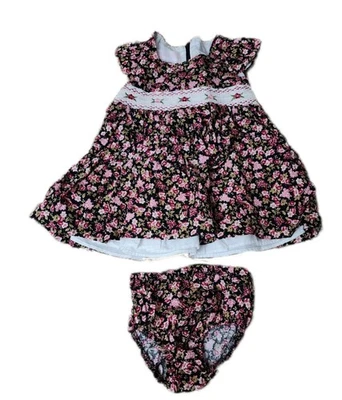 Bonnie Baby Floral Dress 6-9 Girls Flowers Spring Summer Fall Fancy Never Worn - Image 1 of 3