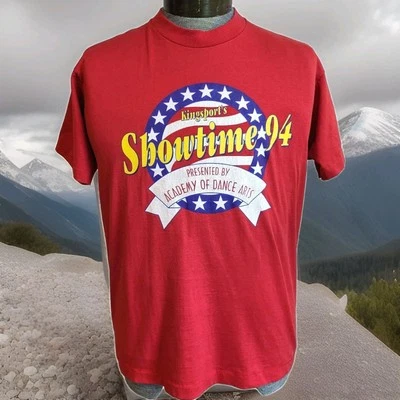 Vintage T Shirt Men Large L Red Fruit Of Loom Best Single Stitch Made In USA 90s - Image 1 of 4