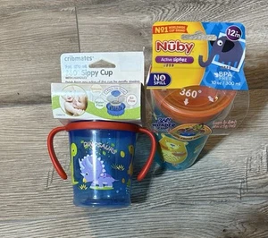 Nuby 360° Cups - No Spill - 6+ Months - 9 oz & 12+ Months - 10 Oz.   Brand New - Picture 1 of 7