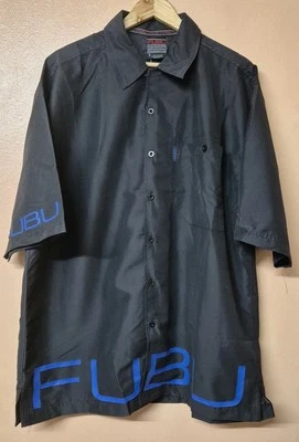 FUBU Shirt Black Technical Graphic Oversize Hip Hop Rap Vintage New Size Large - Image 1 of 4